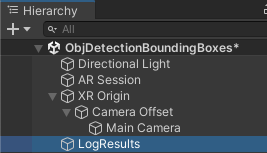 LogResults in the scene hierarchy