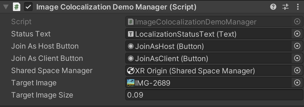 SharedAR Image Tracking panel