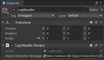 LogResults with the Object Detection Manager field assigned