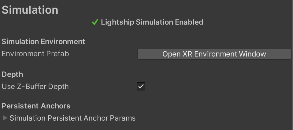 SDK Simulation Settings