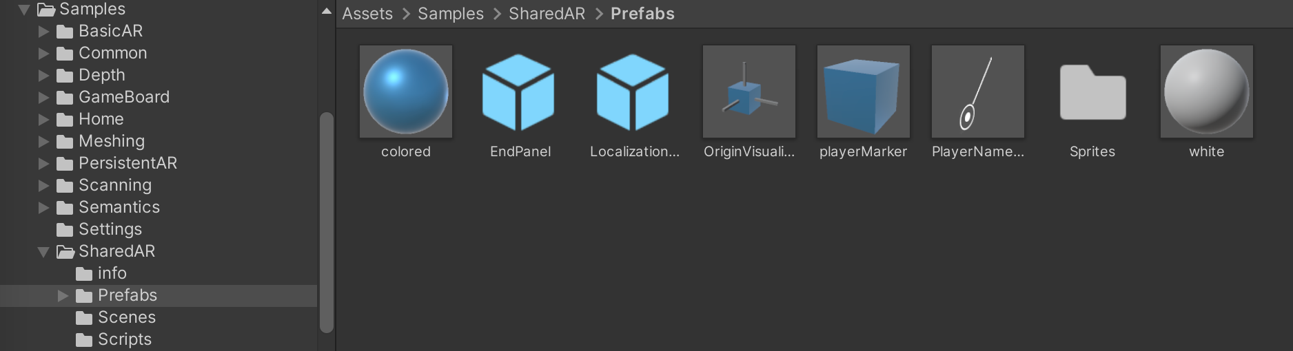 Shared AR prefabs