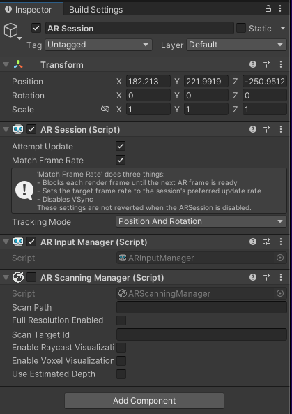 AR Scanning manager