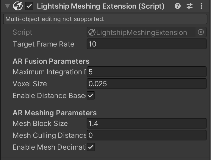 Lightship Meshing Extensionの設定