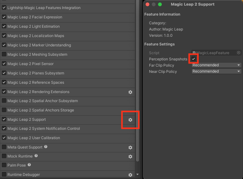 Enabling perception snapshots